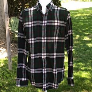 EUC green and black flannel